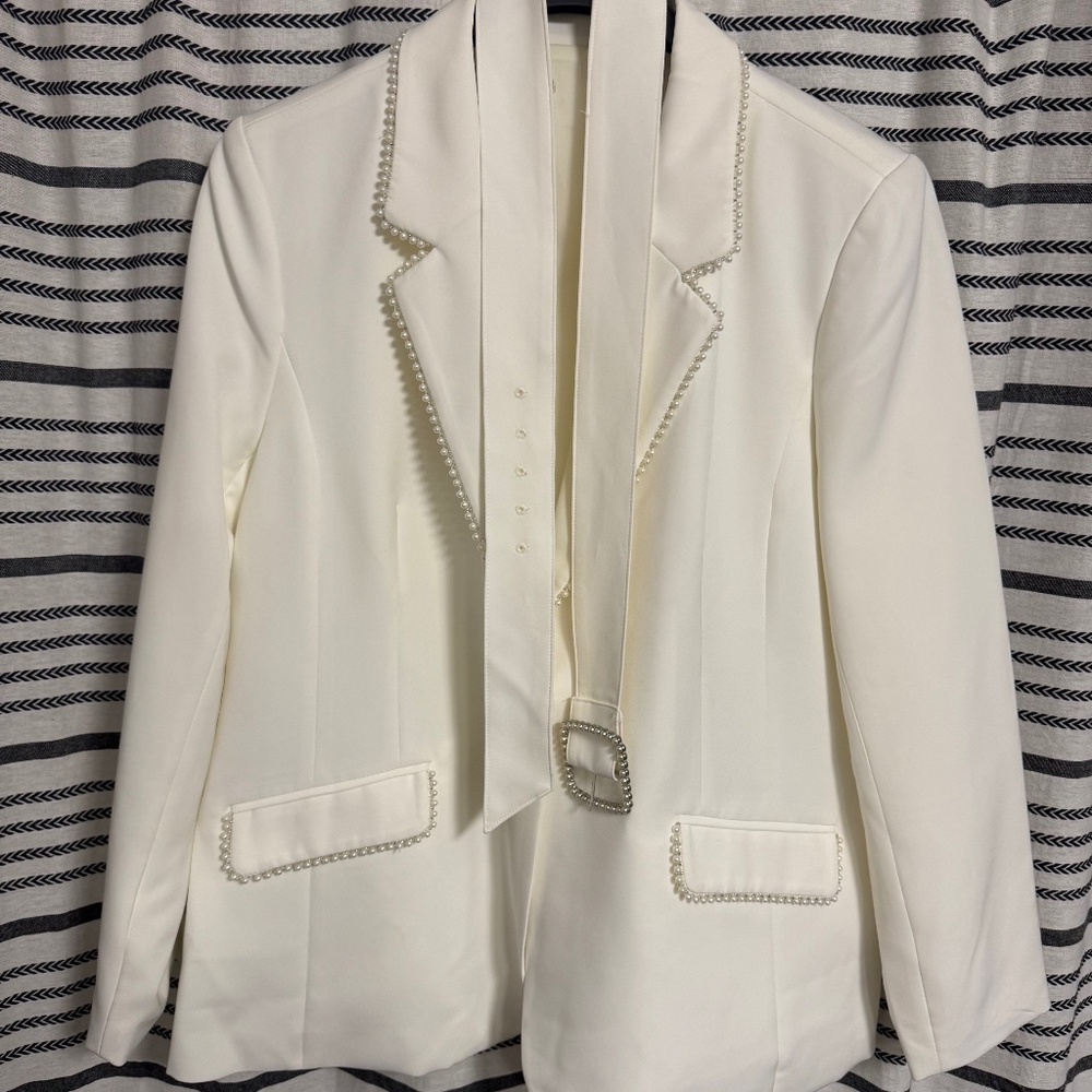Oversized pearl bridal blazer xl (wore as a dress)